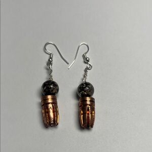 Elegant Copper and Black 357 SIG Dangle Earrings